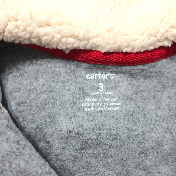 CARTERS Baby Warm Bodysuit Hoodie Sz 3 Months NWT - Picture 4 of 7